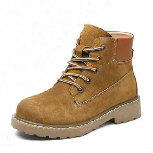 картинка Высокие ботинки натур.замша шнуровка под тимбы - теплые от магазина LonnaMag