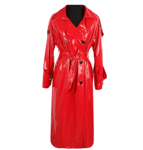 Картинка Тренч длинный лакированный ремешки на плечах и рукавах + пуговицы от магазина LonnaMag