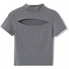 Картинка Топ футболка вырез лист ворот стойка от магазина LonnaMag