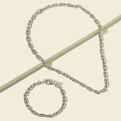 картинка Набор колье цепь плетенье дуга с 2 шариками + браслет от магазина LonnaMag