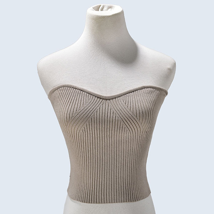 Картинка Топ бандо трикотаж рубчик (бежевый) от магазина LonnaMag