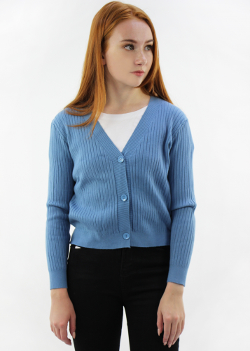 Картинка Кардиган короткий в рубчик три пуговки от магазина LonnaMag
