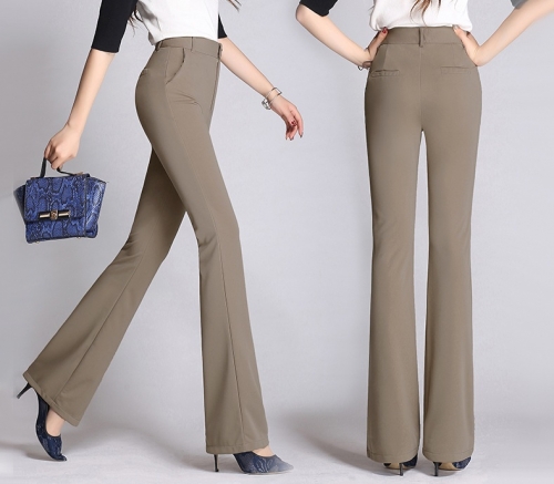 Картинка Классические брюки - высокие расклешенные стрейч от магазина LonnaMag