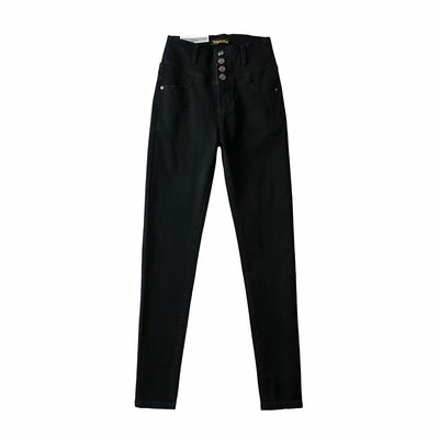 Картинка Джинсы skinny высокая талия 4 пуговицы на поясе от магазина LonnaMag