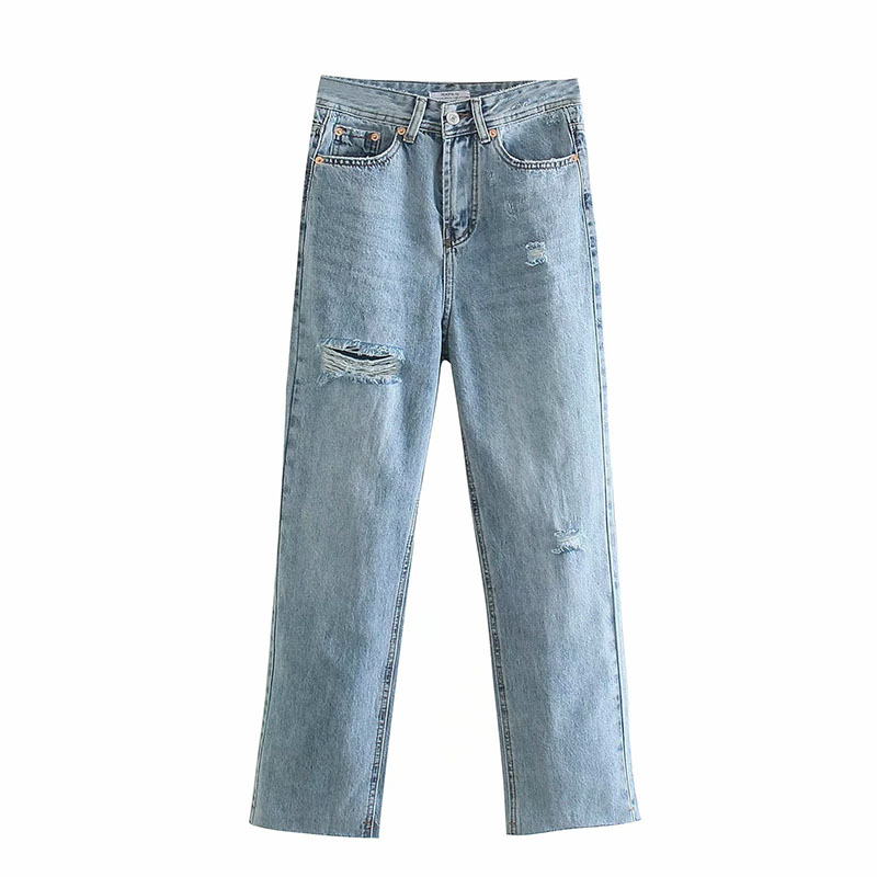 Картинка Джинсы Peaofblrd низ обрезан 3 дырки и порван карман от магазина LonnaMag