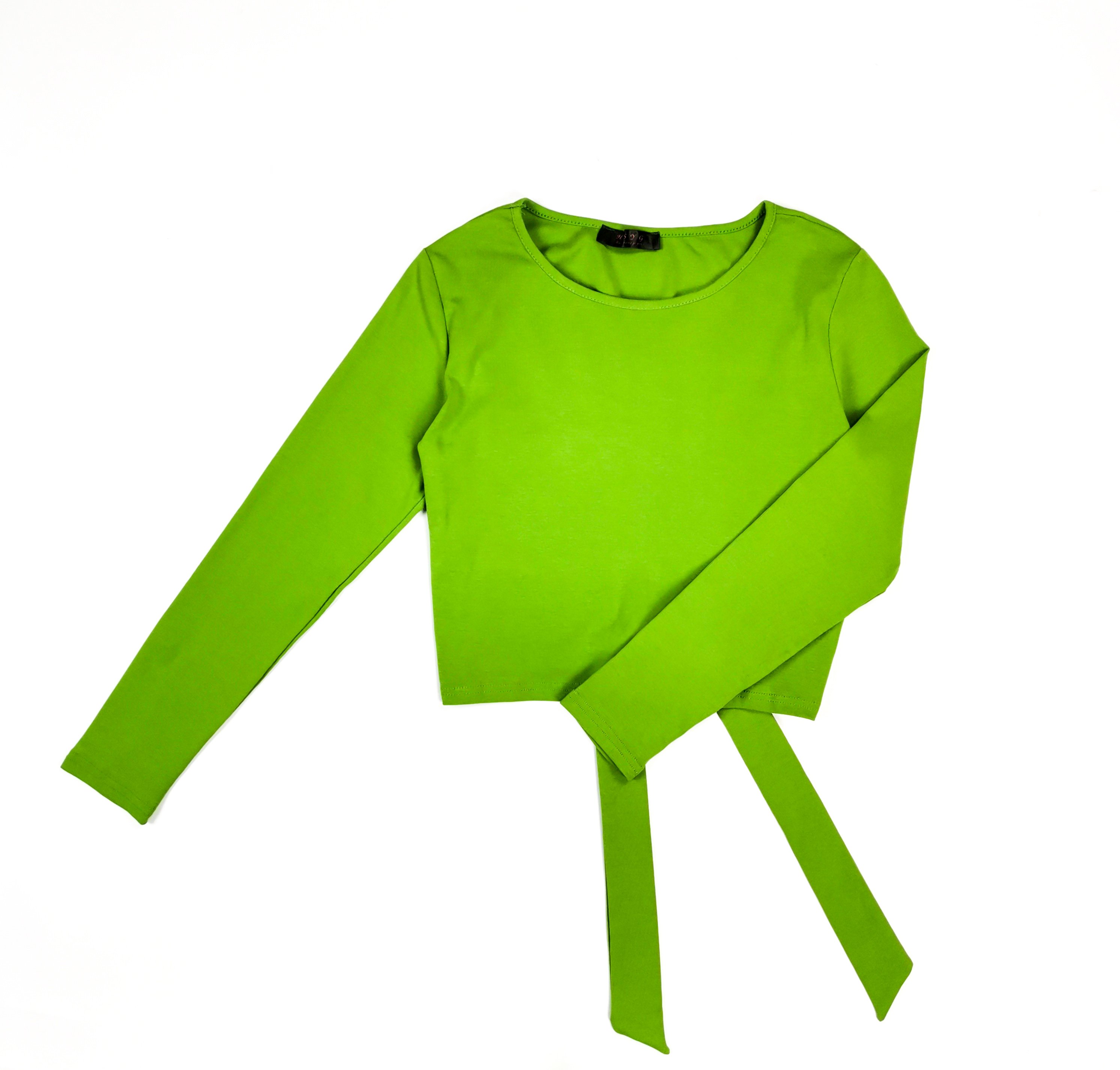 Картинка Топ длинный рукав на спине сборка с бантом от магазина LonnaMag