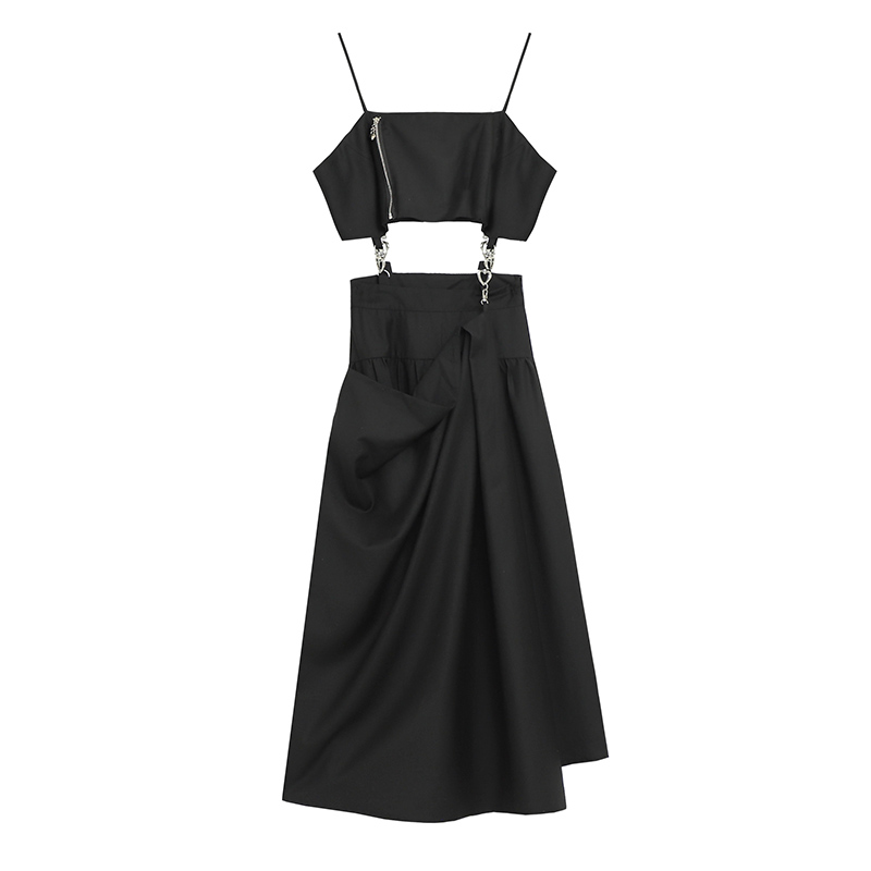 Картинка Комплект топ + юбка миди соединяются металл крючками с сердечком от магазина LonnaMag