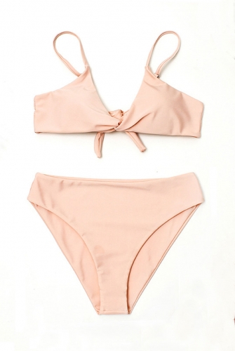 Картинка Купальник раздельный однотонный топ перекручен  от магазина LonnaMag