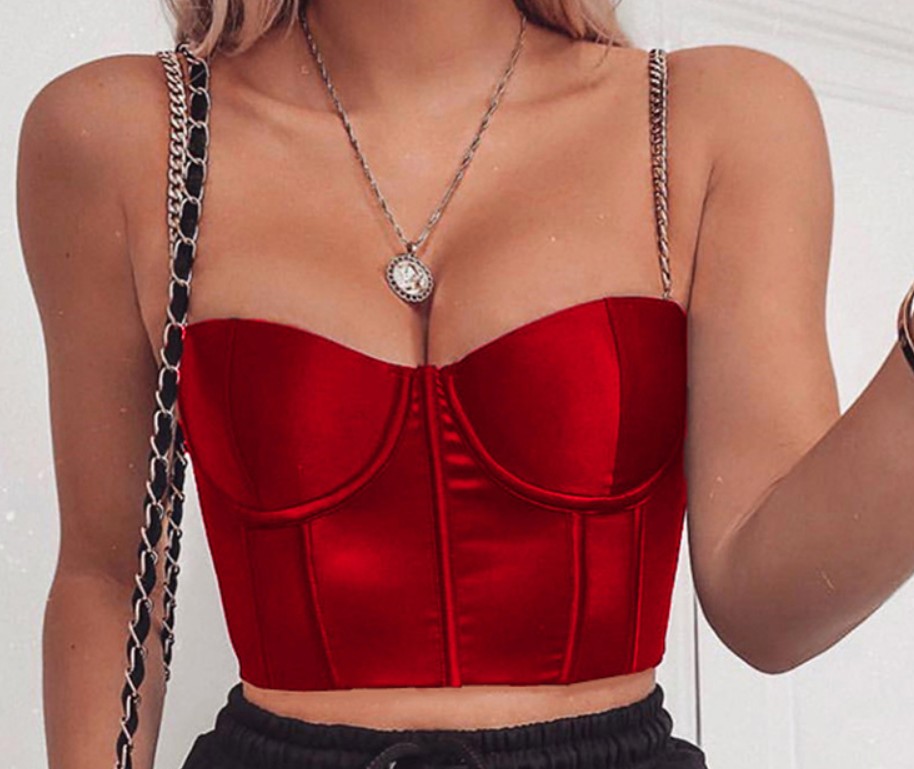Картинка Корсет топ чашки лямки из цепей от магазина LonnaMag