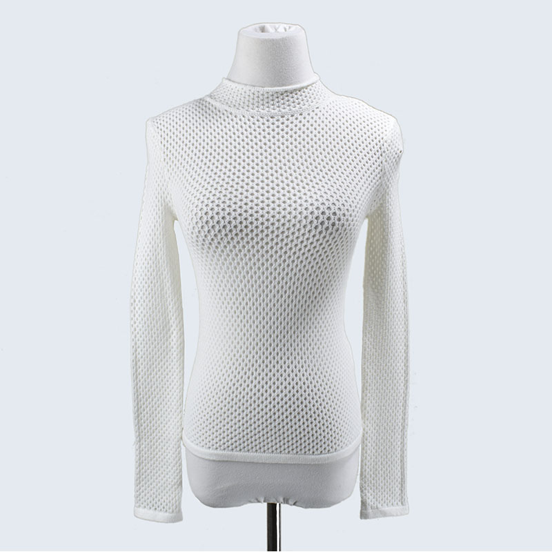 Картинка Топ сетка трикотаж длинный рукав ворот от магазина LonnaMag