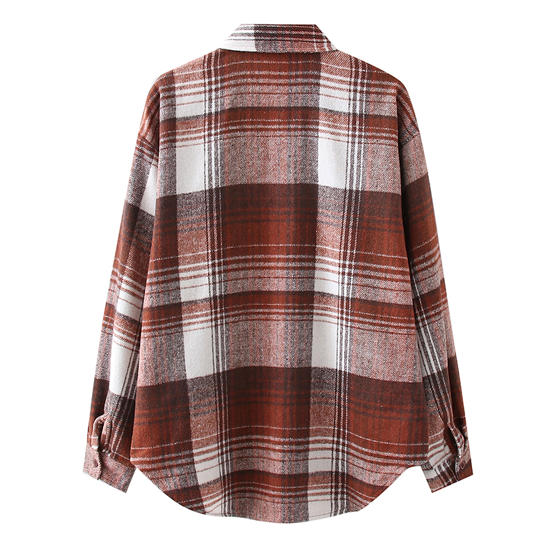 Картинка Рубашка куртка шерсть 2 кармана на груди (кирпичная) от магазина LonnaMag