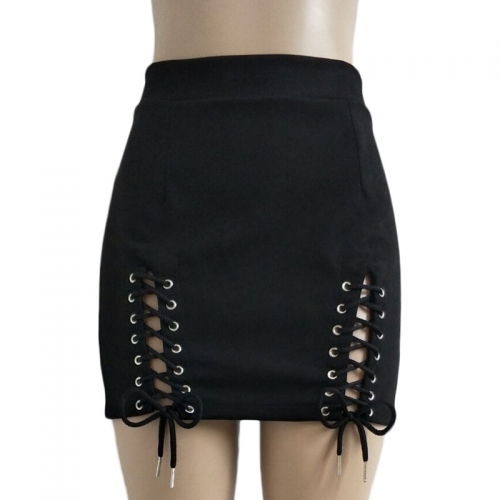 Картинка Юбка мини замш со шнуровкой от магазина LonnaMag