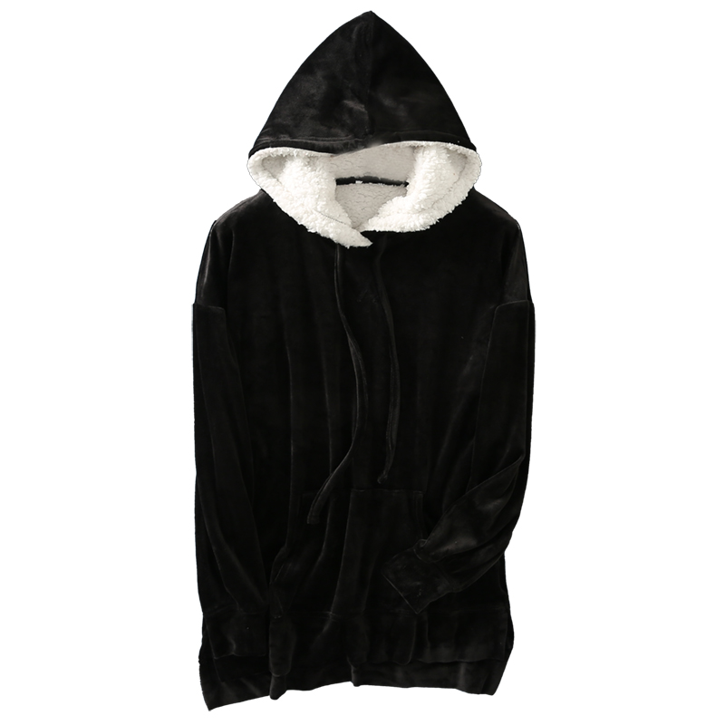 Картинка Худи бархат капюшон внутри белый плюш от магазина LonnaMag