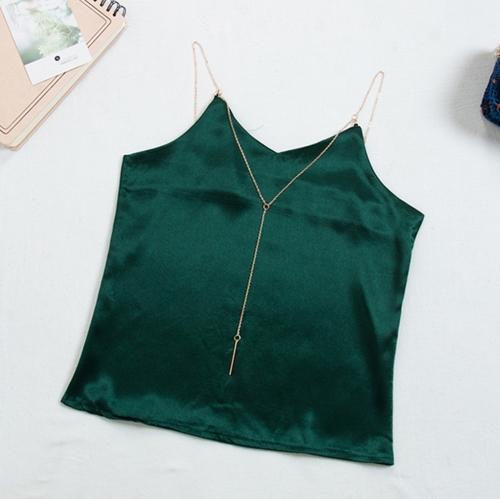 Картинка Топ майка шелк лямки-цепочки соединяются в одну от магазина LonnaMag