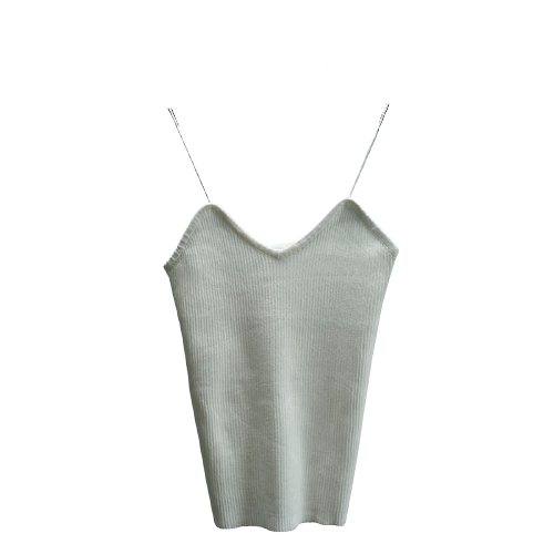 Картинка Топ на тонких лямках белый трикотаж (есть комплект) от магазина LonnaMag