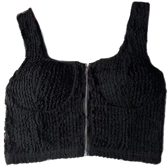 Картинка Топ корсетного кроя на молнии чашки рельеф волнистые рюши от магазина LonnaMag