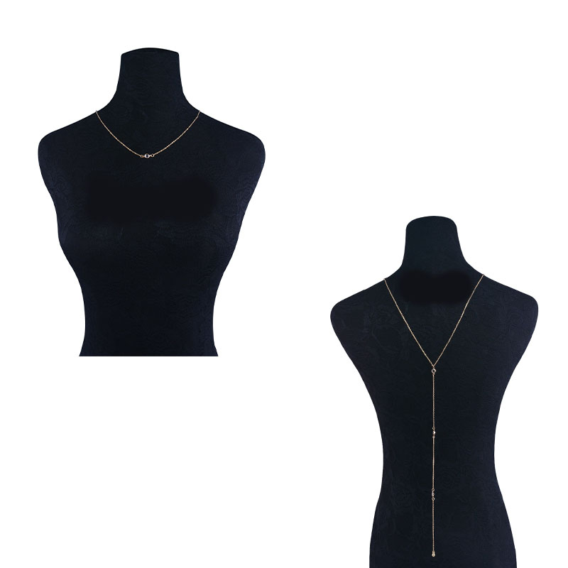 картинка Ожерелье на спину 3 белых круглых страза от магазина LonnaMag