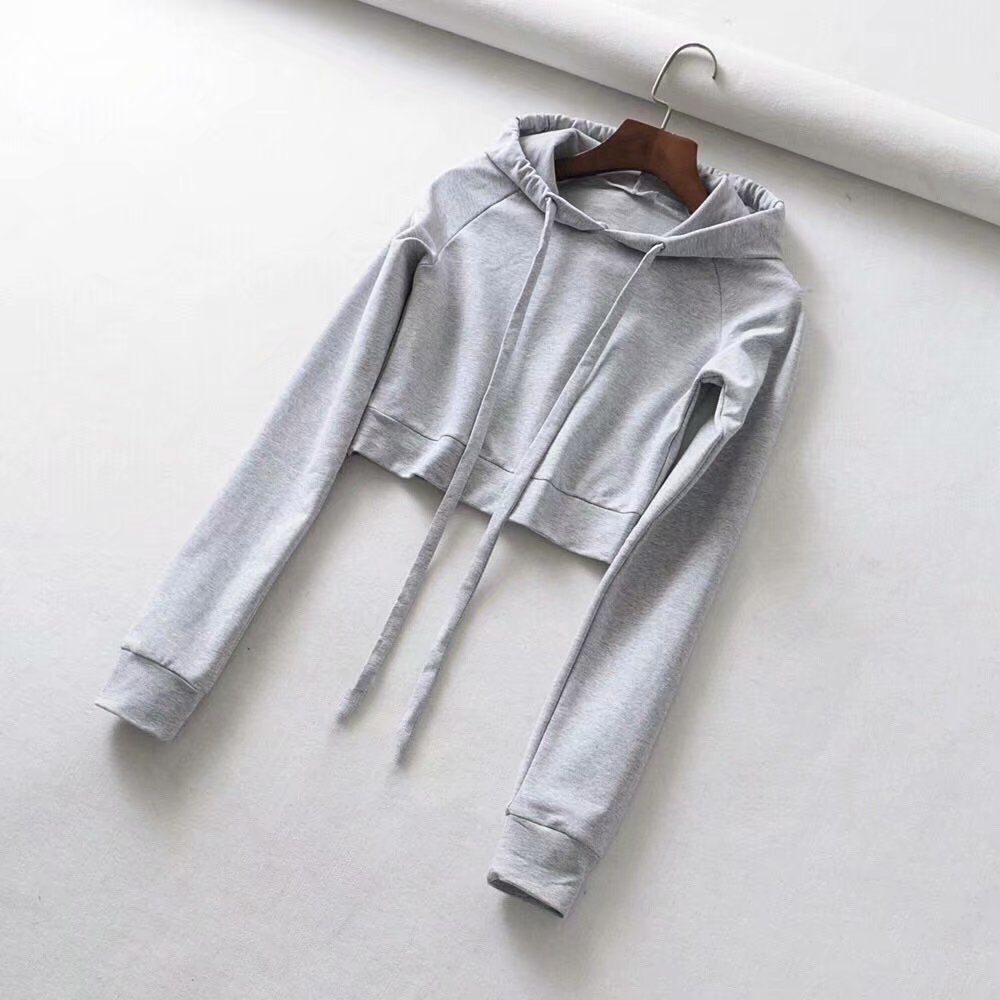 Картинка Худи укороченное с капюшоном крупные шнурки в цвет от магазина LonnaMag