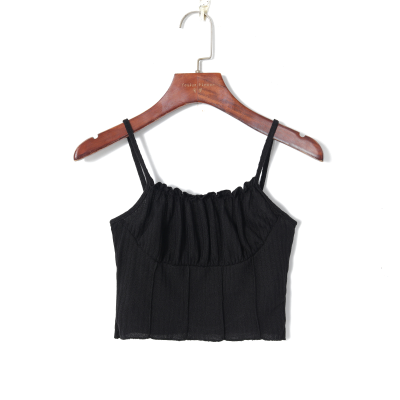 Картинка Топ майка шов под грудью со сборкой оверлок по краям от магазина LonnaMag