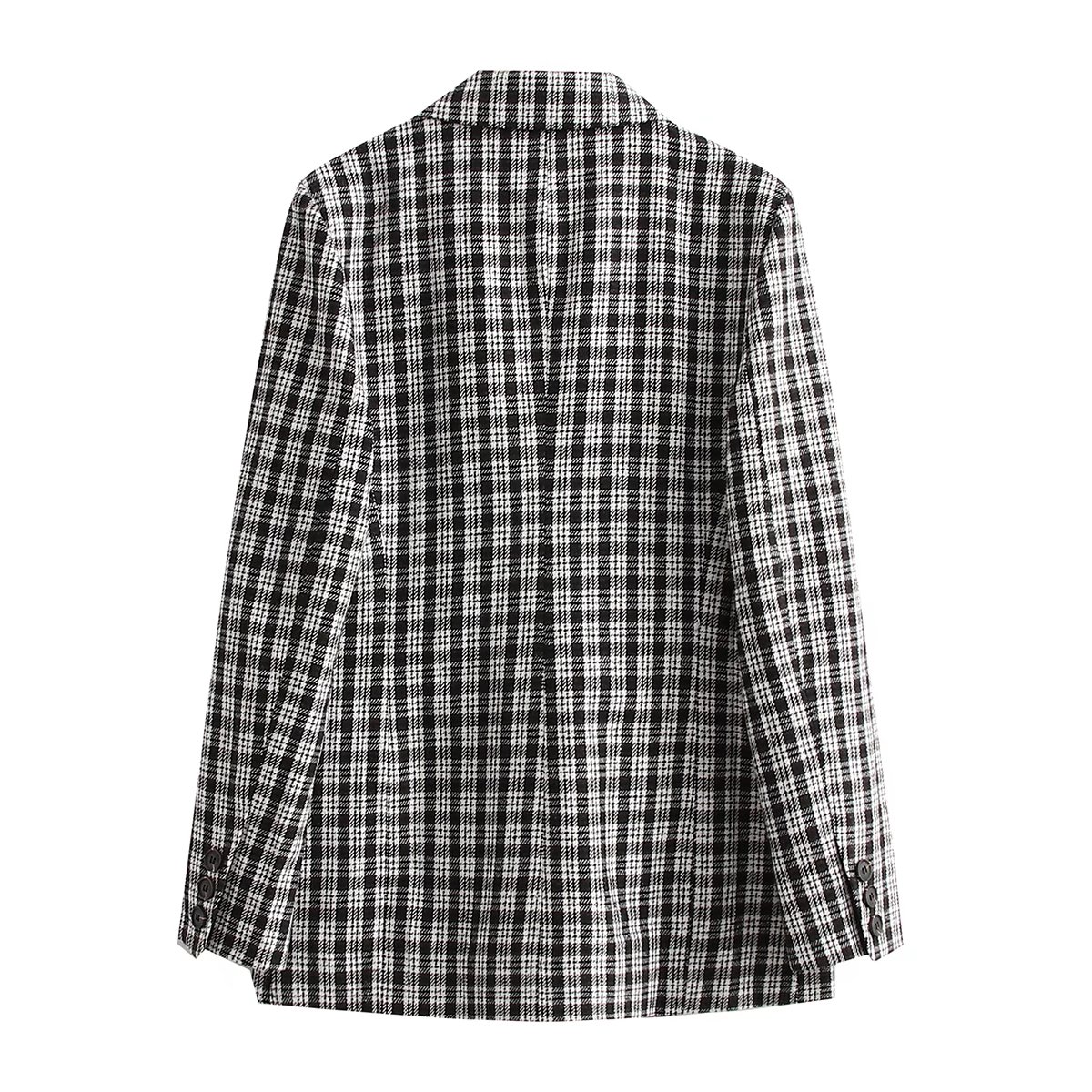 Картинка Костюм в клетку пиджак двубортный приталенный шерстяной + брюки прямые от магазина LonnaMag