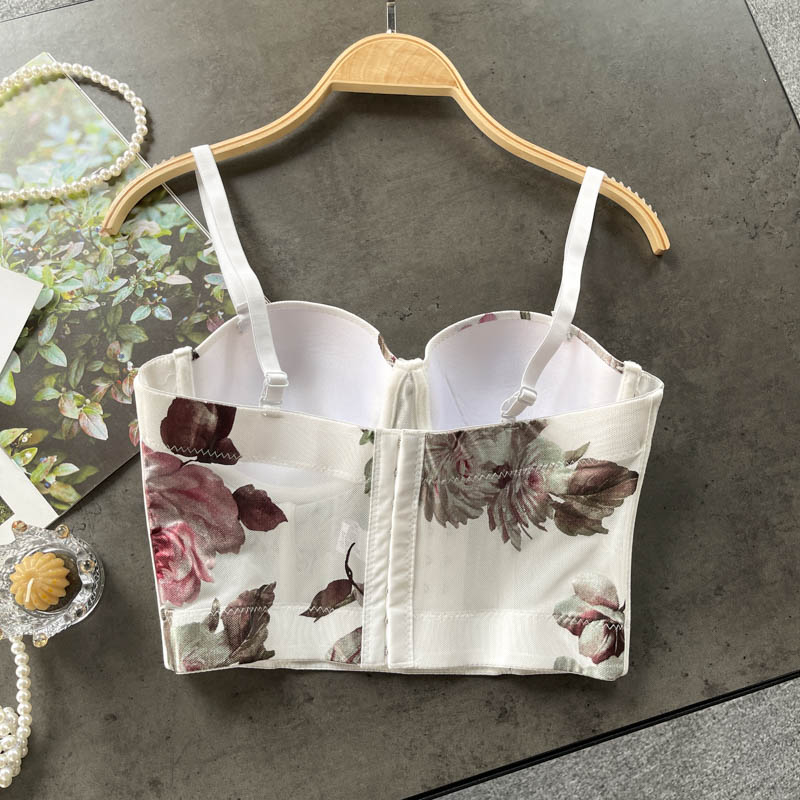 Картинка Топ корсет с чашками крупный цветочный принт от магазина LonnaMag