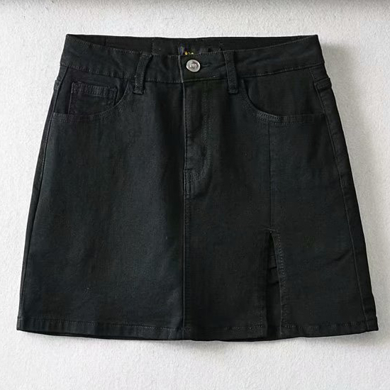 Картинка Юбка мини джинс от кармана шов с разрезом от магазина LonnaMag