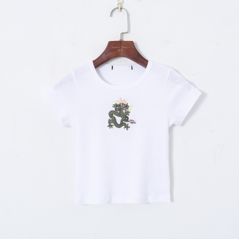 Картинка Топ футболка вышивка дракон от магазина LonnaMag