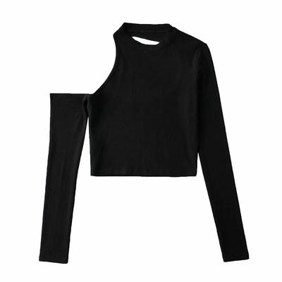 Картинка Топ длинный рукав одно плечо открыто на спине вырез от магазина LonnaMag