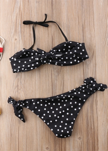 Картинка Купальник раздельный горошек топ и плавки на завязках от магазина LonnaMag