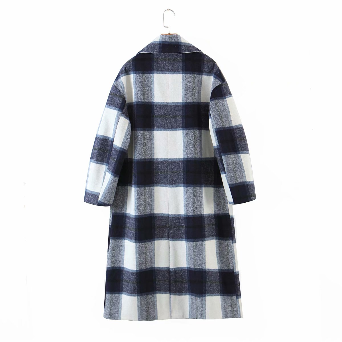 Картинка Пальто шерстяное 1 черная пуговица крупная клетка от магазина LonnaMag