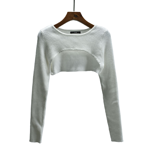 Картинка Топ нарукавники белый трикотаж (есть комплект) от магазина LonnaMag