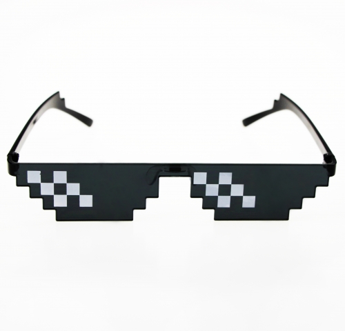 картинка Очки пиксельный дизайн с квадратныи бликами thug life от магазина LonnaMag