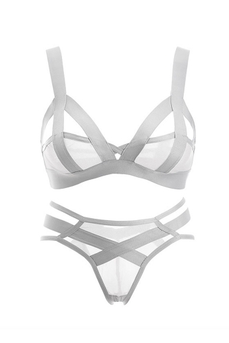 Картинка Комплект лиф + плавки с сетчатыми вставками от магазина LonnaMag