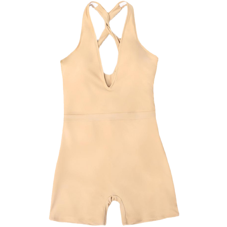 Картинка Купальник цельный шортиками V вырез на спине перекрестие из лямок от магазина LonnaMag