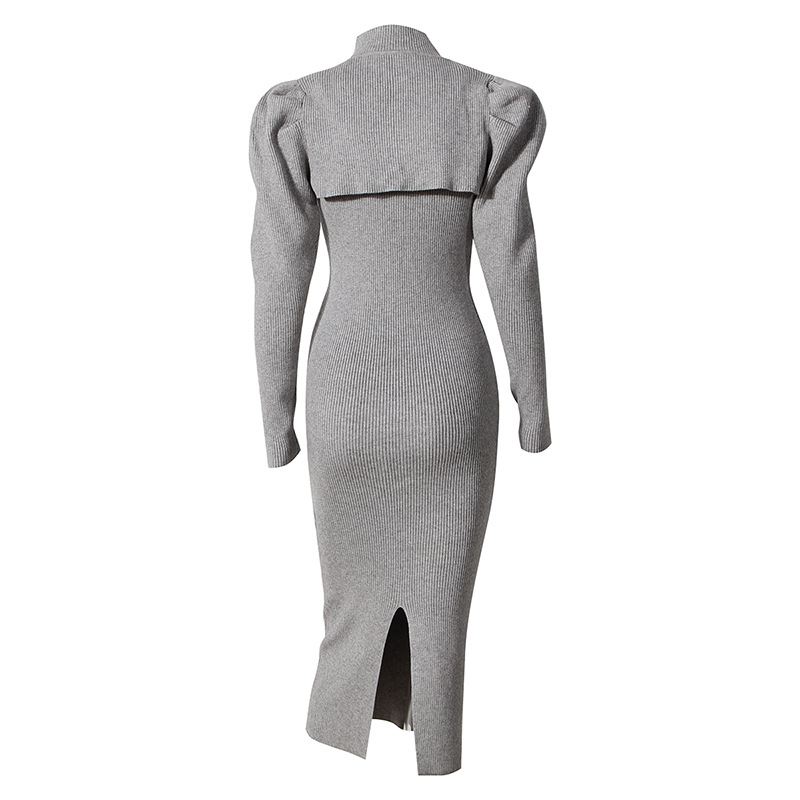 Картинка Комплект трикотаж платье майка + нарукавники объемные рукава от магазина LonnaMag