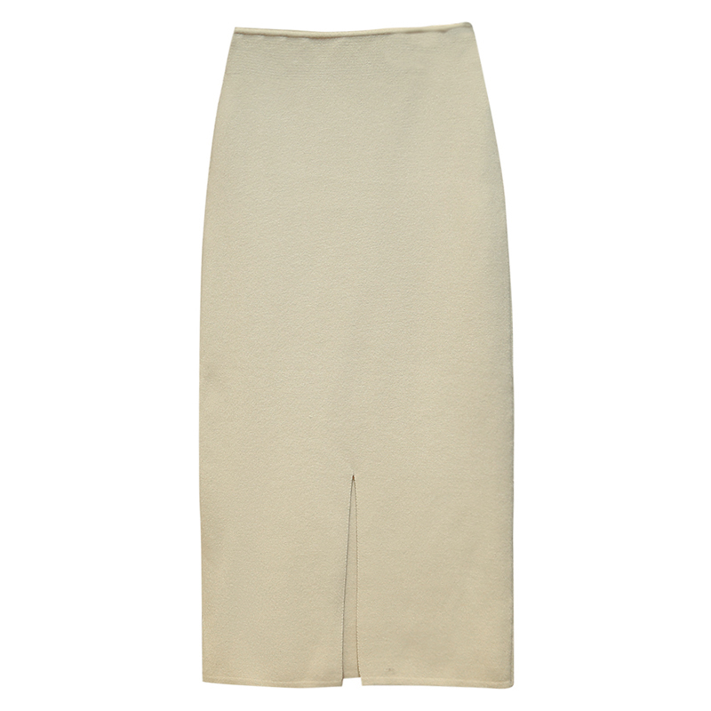 Картинка Юбка миди трикотаж однотон сверху на поясе подворот от магазина LonnaMag