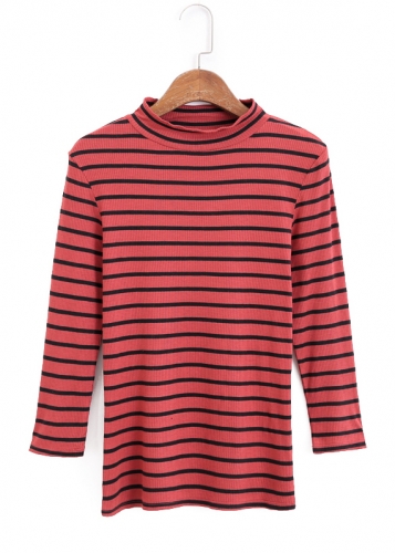 Картинка Водолазка рукав 3/4 горловина стойкой полосы от магазина LonnaMag