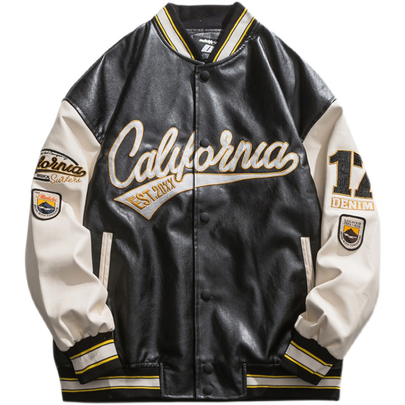 Картинка Бомбер эко кожа надпись California EST от магазина LonnaMag