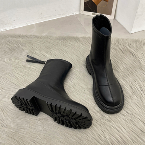 картинка Ботинки широкий круглый нос замок сзади эко кожа от магазина LonnaMag