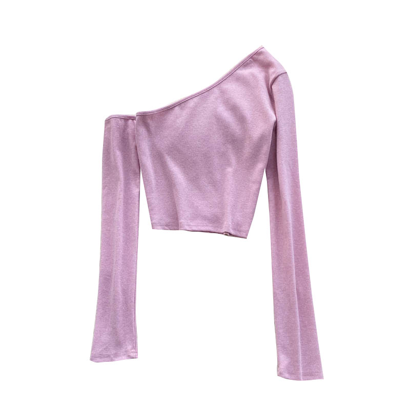 Картинка Топ одно плечо открытое длинные рукава однотон от магазина LonnaMag