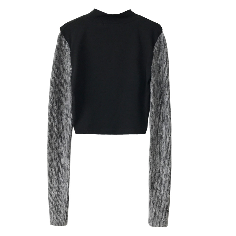 Картинка Топ длинные пегие рукава черная середина Деконструкция от магазина LonnaMag