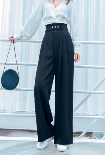 Картинка Брюки свободные с поясом с тремя кнопками от магазина LonnaMag