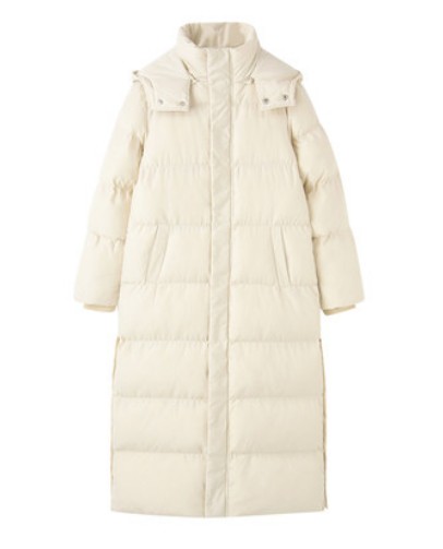 Картинка Пуховик очень длинный макси капюшон и разрезы на кнопках 2 от магазина LonnaMag