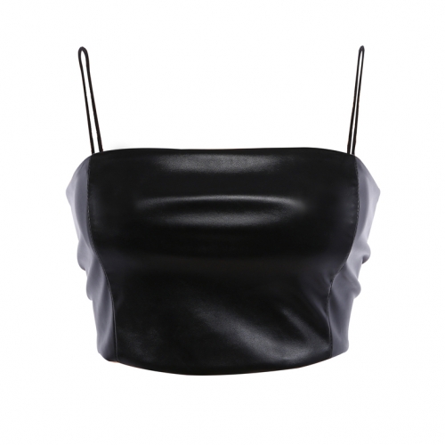 Картинка Топ укороченный из исусственной кожи от магазина LonnaMag