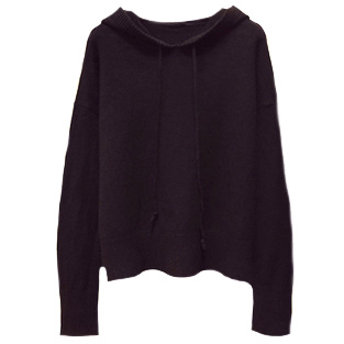 Картинка Худи трикотаж широкий капюшон длинные шнурки от магазина LonnaMag