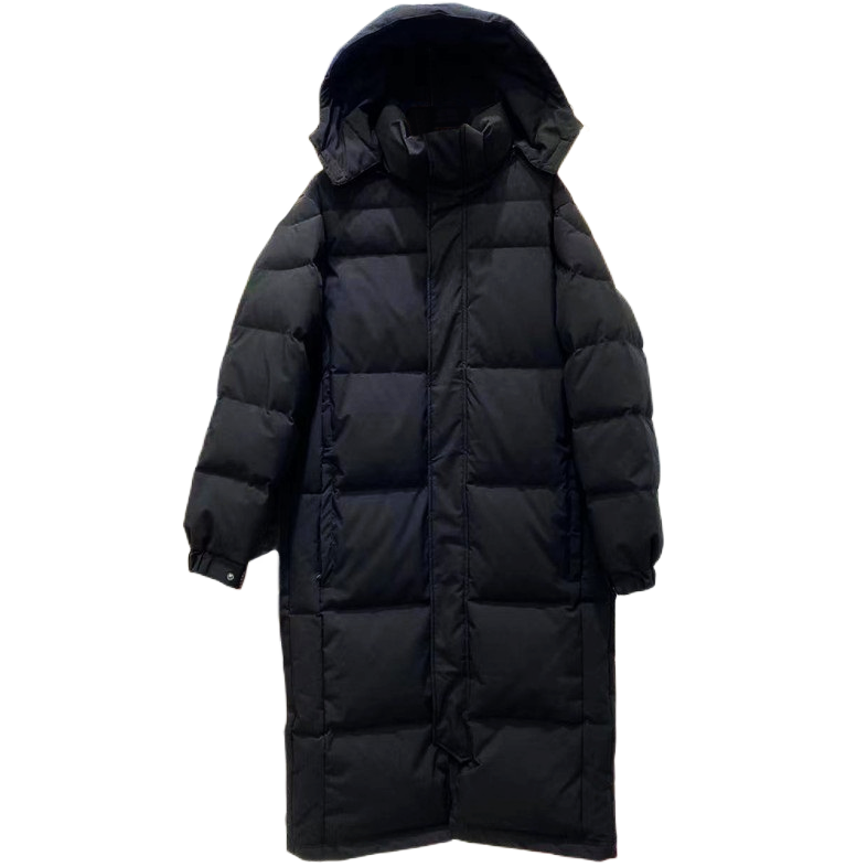 Картинка Пуховик макси черный капюшон манжеты резинка  от магазина LonnaMag