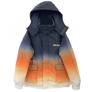 Картинка Пуховик oversize градиент с капюшоном на липучке на спине смайл  от магазина LonnaMag