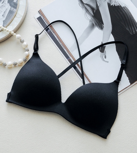 Картинка Лиф однотонный волнистый край лямки сзади перекрещиваются от магазина LonnaMag