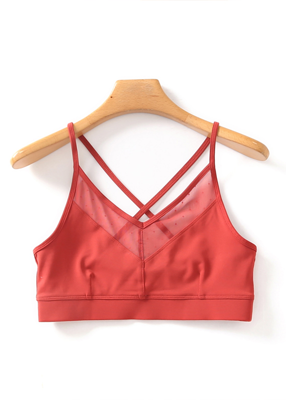 Картинка Топ спорт сетка точки тонкие лямки сзади перекрест от магазина LonnaMag