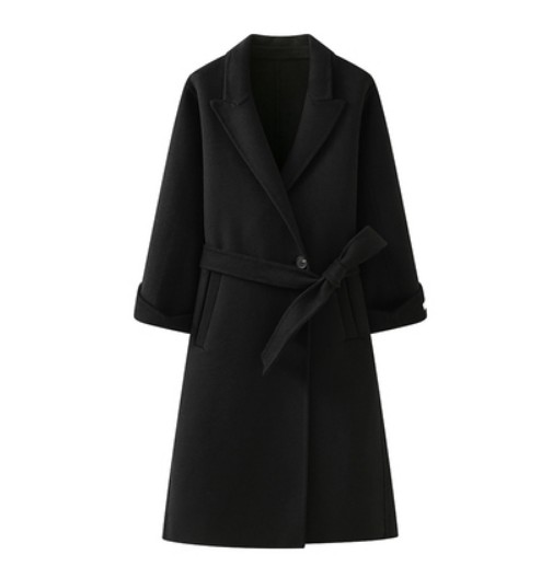 Картинка Пальто шерстяное + пояс 2 цвета однотон от магазина LonnaMag